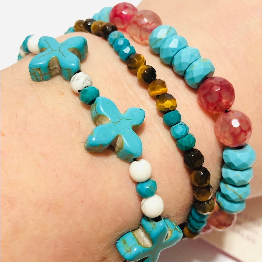BNWT! Turquoise, Onyx, Tigers Eye, Rhodolite